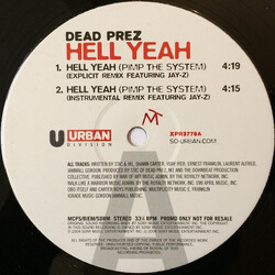 Dead Prez Hell Yeah USED VINYL 12INCH PROMO