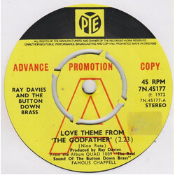 Ray Davies (3) / The Button Down Brass Love Theme From "The Godfather" USED VINYL 7INCH SINGLE 45 RPM PROMO