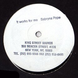 Sabrynaah Pope It Works For Me USED VINYL 12INCH 33 S RPM WHITE LABEL