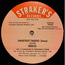 The Rebles Sweetest Taboo (Soca) USED VINYL 12INCH 33 S RPM