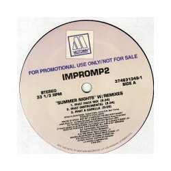Impromp2 Summer Nights W/Remixes USED VINYL 12INCH 33 S RPM PROMO