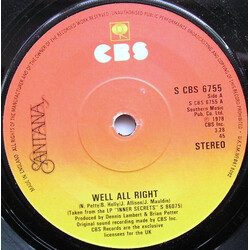 Santana Well All Right USED VINYL 7INCH 45 RPM SINGLE STEREO