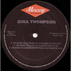 Gina Thompson You Bring The Sunshine USED VINYL 12INCH 33 S RPM PROMO