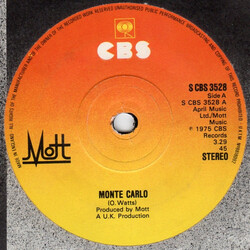 Mott (3) Monte Carlo USED VINYL 7INCH SINGLE 45 RPM