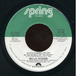 Millie Jackson Never Change Lovers In The Middle Of The Night / Seeing You Again USED VINYL 7INCH 45 RPM STEREO