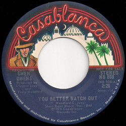 Gwen Owens You Better Watch Out USED VINYL 7INCH 45 RPM PROMO STEREO MONO