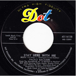 Paolo Bacilieri Stay Here With Me (Resta Cu'mme) / Pizza On The Piazza USED VINYL 7INCH 45 RPM