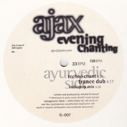 Ajax (2) Evening Chanting USED VINYL 12INCH 33 S RPM LIMITED EDITION
