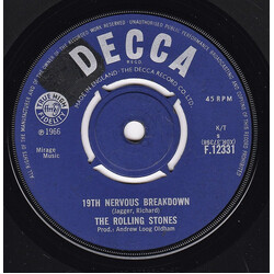 The Rolling Stones 19th Nervous Breakdown / As Tears Go By USED VINYL 7INCH 45 RPM SINGLE