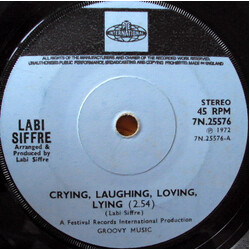 Labi Siffre Crying, Laughing, Loving, Lying USED VINYL 7INCH 45 RPM