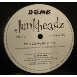 Junkheadz Work On Me Baby Vinyl 12" USED