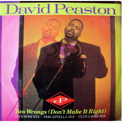 David Peaston Two Wrongs (Don't Make It Right) Vinyl 12" USED