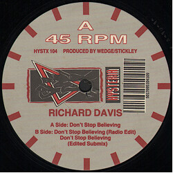 Richard Anthony Davis Don't Stop Believing USED VINYL 45 RPM 12INCH