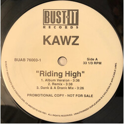 Kawz Riding High USED VINYL 12INCH 33 S RPM SINGLE PROMO