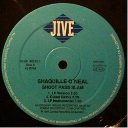 Shaquille O'Neal Shoot Pass Slam USED VINYL 12INCH 45 RPM