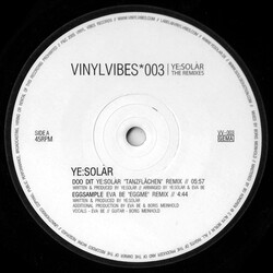 Ye:Solàr The Remixes USED VINYL 12INCH 45 RPM