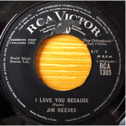 Jim Reeves I Love You Because Vinyl 7" USED