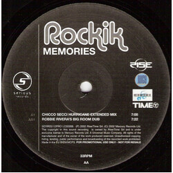 Rockik Memories USED VINYL 12INCH PROMO