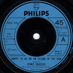 Demis Roussos Happy To Be On An Island In The Sun Vinyl 7" USED