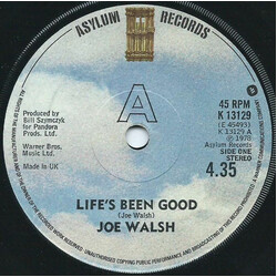 Joe Walsh Life's Been Good VINYL 7" USED