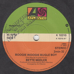 Bette Midler Boogie Woogie Bugle Boy USED VINYL 7INCH SINGLE PROMO REISSUE