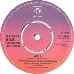 Acker Bilk His Clarinet And Strings Aria Vinyl 7" USED