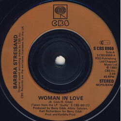 Barbra Streisand Woman In Love USED VINYL 7INCH 45 RPM SINGLE STEREO