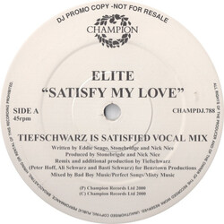 Elite (3) Satisfy My Love VINYL 12" USED