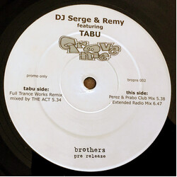 DJ Serge & Remy Martinez / Tabu (12) Groove Me USED VINYL 12INCH PROMO