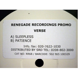 Verse Sleepless / Patience USED VINYL 12INCH PROMO WHITE LABEL