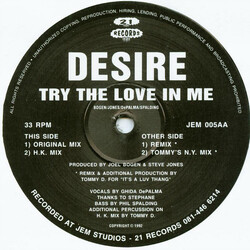Desire Try The Love In Me USED VINYL 12INCH 33 S RPM