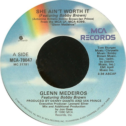 Glenn Medeiros / Bobby Brown She Ain't Worth It Vinyl 7" USED