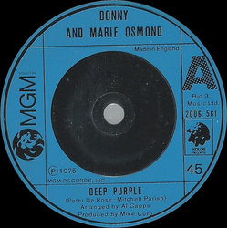 Donny & Marie Osmond Deep Purple Vinyl 7" USED