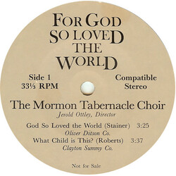 Mormon Tabernacle Choir For God So Loved The World USED VINYL 7INCH 33 S RPM PROMO