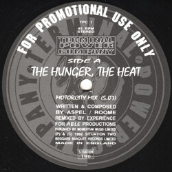 Terminal Power Company The Hunger, The Heat USED VINYL 12INCH PROMO