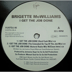 Brigette McWilliams I Get The Job Done USED VINYL 12INCH 33 S RPM PROMO