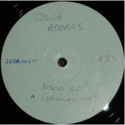 Blue Adonis Disco Cop USED VINYL 12INCH 33 S RPM WHITE LABEL PROMO