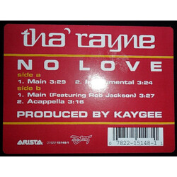 Tha' Rayne No Love USED VINYL 12INCH 33 S RPM SINGLE