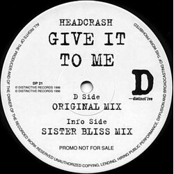 Headscrash Give It To Me USED VINYL 12INCH PROMO