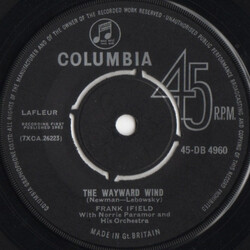 Frank Ifield / Norrie Paramor And His Orchestra The Wayward Wind USED VINYL 7INCH SINGLE 45 RPM