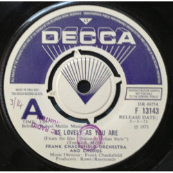 Frank Chacksfield & His Orchestra / Frank Chacksfield And His Chorus As Lovely As You Are / Love Story USED VINYL 7INCH PROMO