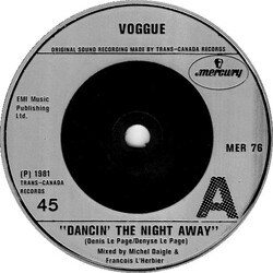 Voggue Dancin' The Night Away USED VINYL 7INCH 45 RPM SINGLE