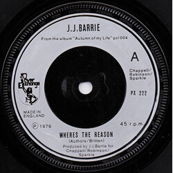 J. J. Barrie Wheres The Reason USED VINYL 7INCH 45 RPM SINGLE
