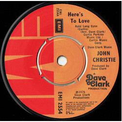 John Christie Here's To Love (Auld Lang Syne) USED VINYL 7INCH SINGLE 45 RPM