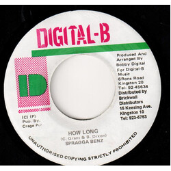Spragga Benz How Long USED VINYL 7INCH 45 RPM