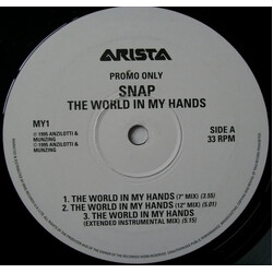Snap! The World In My Hands USED VINYL 12INCH PROMO 33 S RPM