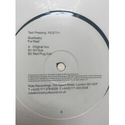Bushbaby For Real USED VINYL 12INCH TEST PRESSING