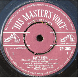Beniamino Gigli Santa Lucia /  Caro Mio Ben USED VINYL 7INCH 45 RPM SINGLE MONO