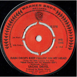 Sacha Distel Rain Drops Keep Fallin' On My Head USED VINYL 7INCH 45 RPM SINGLE