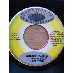 Capleton / Tillibeng Wrong Stan Up / Beng Beng USED VINYL 7INCH 45 RPM